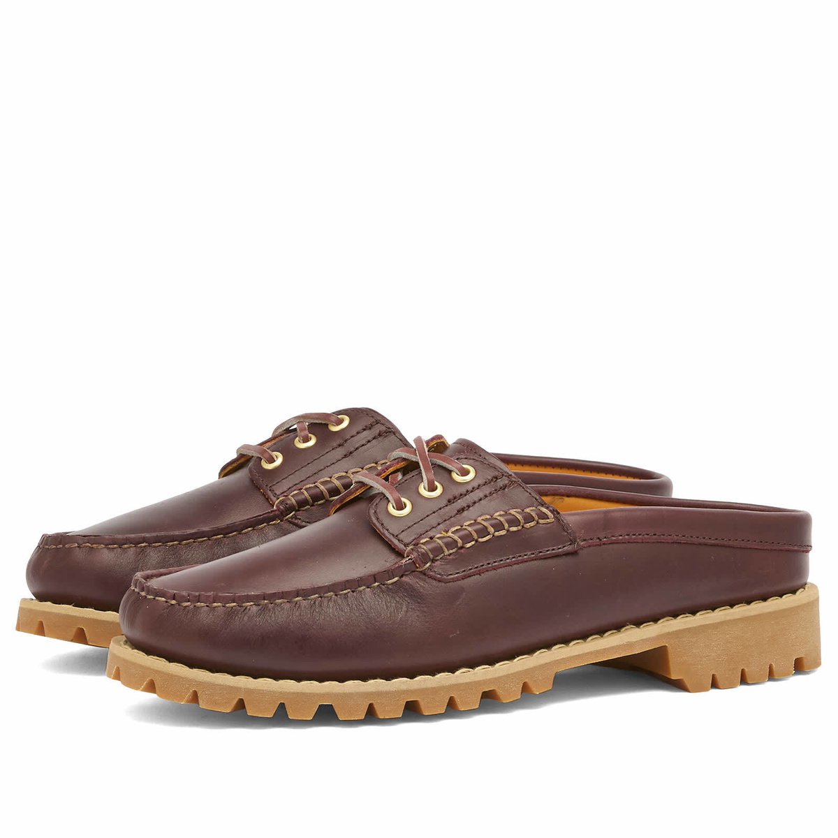Timberland Men's 3 Eye Mule in Burgundy Full Grain Timberland