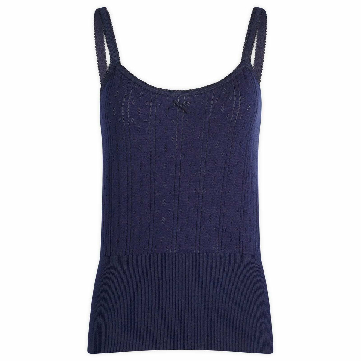 JW Anderson Women's Pointelle Straight Neck Vest in Navy