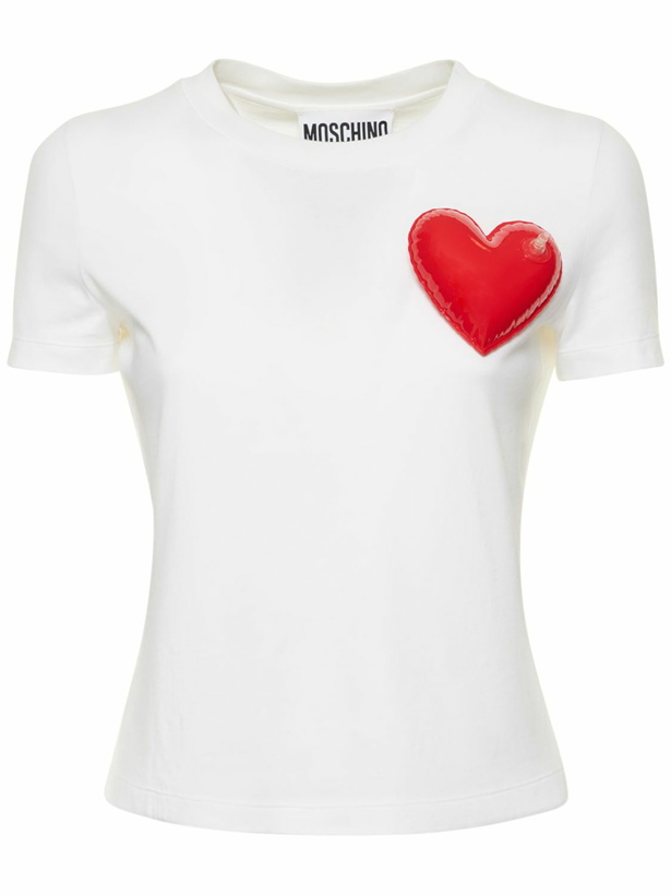 Photo: MOSCHINO Cotton Jersey Heart T-shirt
