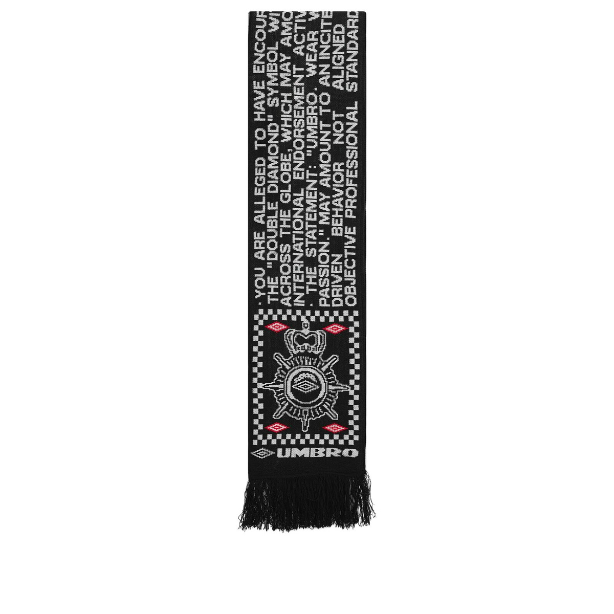Umbro by Slam Jam Men's Notice Scarf in Black/White 