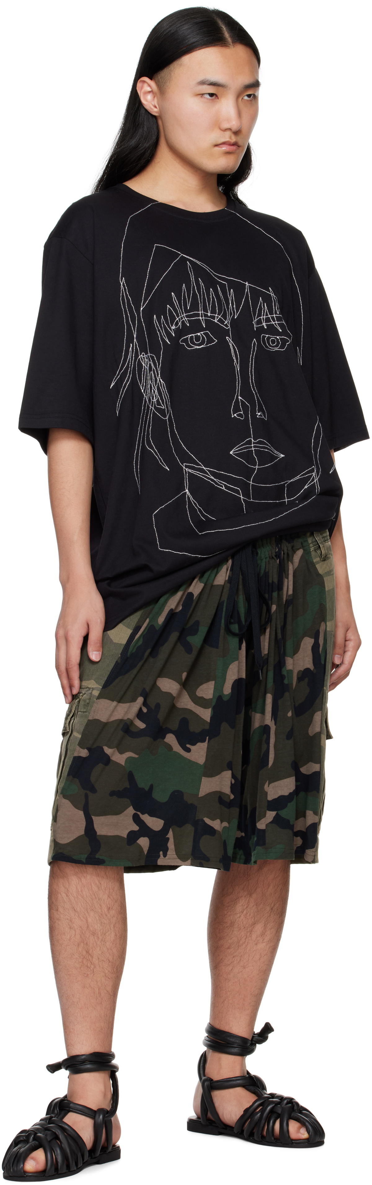 Bless Khaki Camouflage 'Overcamoujerseyshorts' Shorts