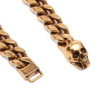 Alexander McQueen Men's Skull Chain Bracelet in Gold