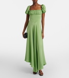 Rodarte Puff-sleeve silk crêpe maxi dress