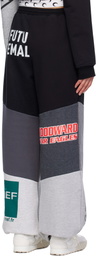 Marine Serre Black Upcycled Graphic Sweatpants