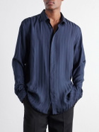 SAINT LAURENT - Striped Jacquard Shirt - Blue