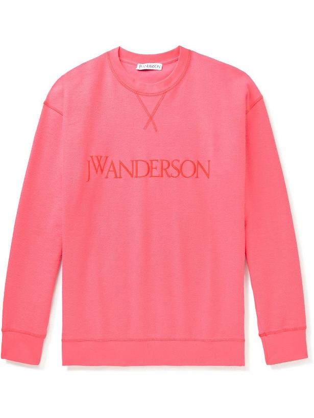 Photo: JW Anderson - Logo-Embroidered Cotton-Jersey Sweatshirt - Pink