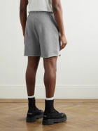 CELINE - Wide-Leg Logo-Print Cotton-Jersey Shorts - Gray