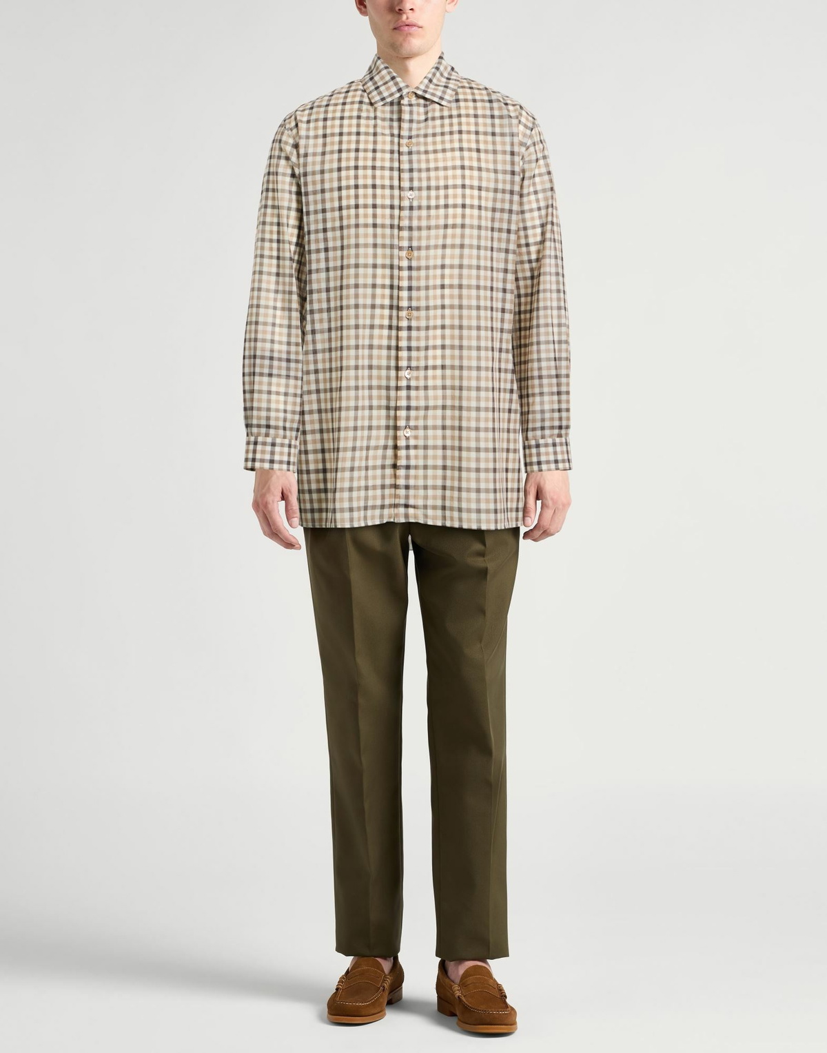 Agnona Mens Shirt Khaki