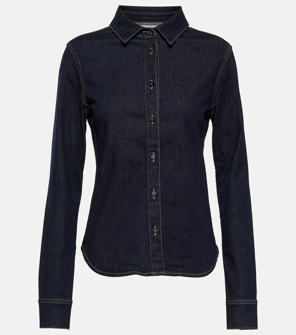 ワンピース Alaia Denim shirt dress Blue Alaïa DENIM MINI SHIRT DRESS | DARK BLUE | parlourx | REVERSIBLE