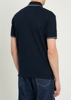 Emporio Armani Piqué Stretch-cotton Polo Shirt Navy