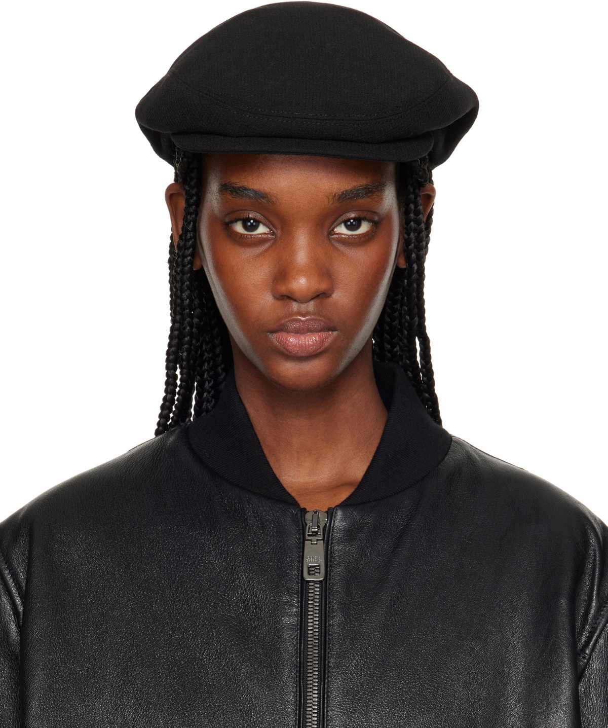 Dolce&Gabbana Black Wool Crepe Flat Cap