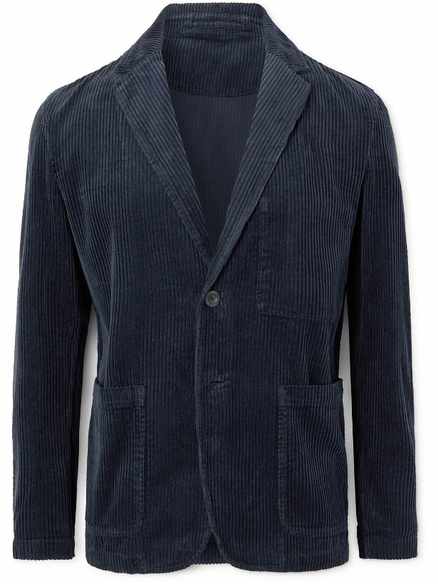Photo: Mr P. - Garment-Dyed Unstructured Cotton-Corduroy Blazer - Blue