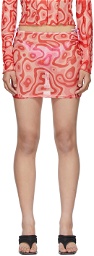 OMIGHTY SSENSE Exclusive Pink Mesh Lava Miniskirt