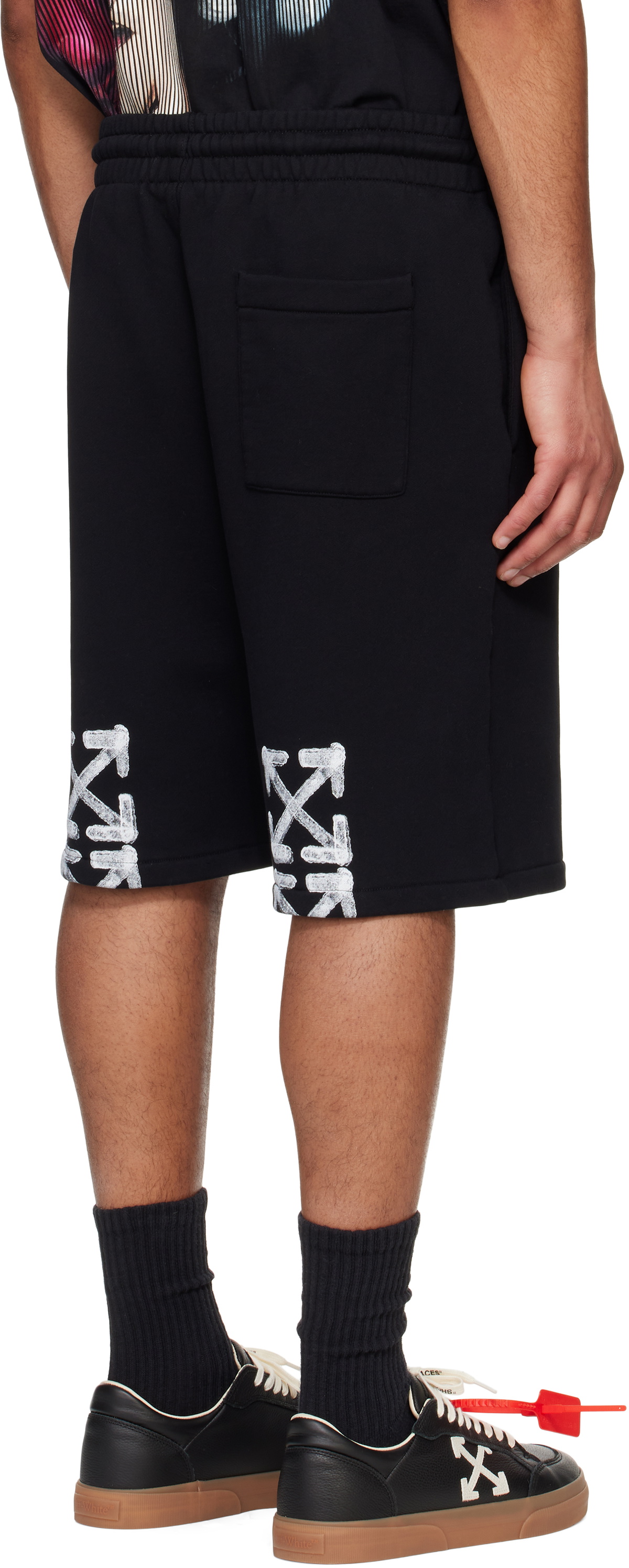 Off-White Black Spray Arrow Sweat Shorts