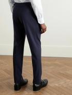 Richard James - Hepworth Slim-Fit Pleated Wool-Crepe Suit Trousers - Blue