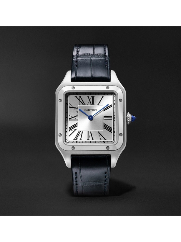 Photo: Cartier - Santos-Dumont 31.4mm Large Steel and Alligator Watch, Ref. No. WSSA0022