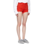 Grlfrnd Red Denim Cindy Shorts