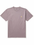 Carhartt WIP - Chase Logo-Embroidered Cotton-Jersey T-Shirt - Purple