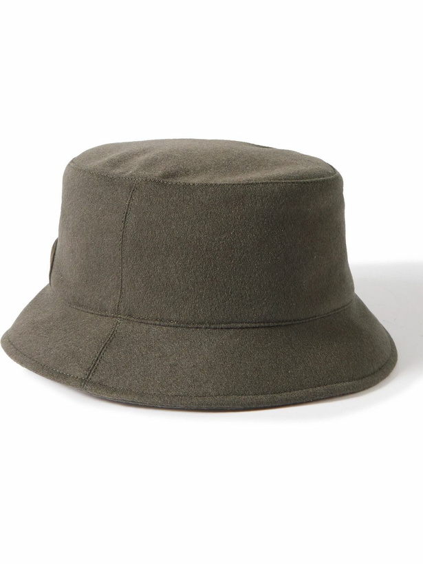 Photo: Loro Piana - Cityleisure Suede-Trimmed Cashmere Bucket Hat - Green