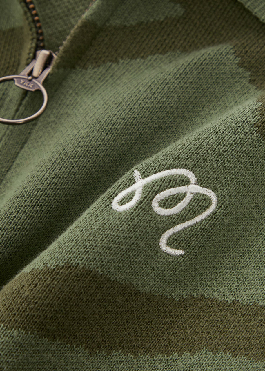 Malbon Verdant Logo-embroidered Patterned Cotton-knit Jumper Olive