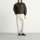 Deadwood Men's Wingman Leather Bomber Jacket in Brown