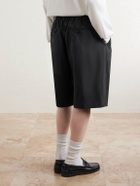 ssstein - Easy Wide-Leg Silk-Blend Shorts - Black