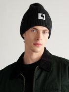 Sacai - Carhartt WIP Logo-Appliquéd Ribbed Wool-Blend Beanie