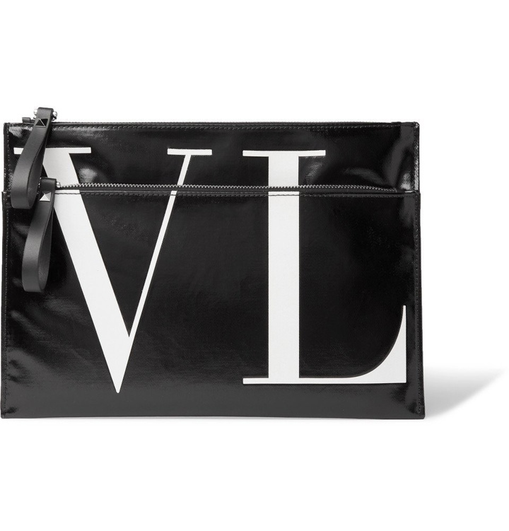 Photo: Valentino - Valentino Garavani Logo-Print Vinyl Pouch - Men - Black