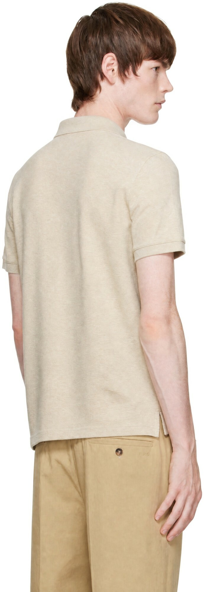 Maison Kitsuné Beige Fox Head Regular Polo