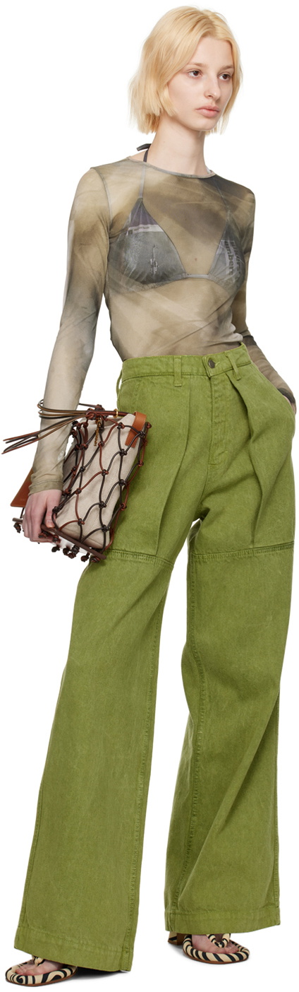 Serapis SSENSE Exclusive Green Paneled Jeans