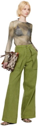 Serapis SSENSE Exclusive Green Paneled Jeans