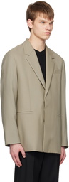 Solid Homme Beige Hidden Button Blazer