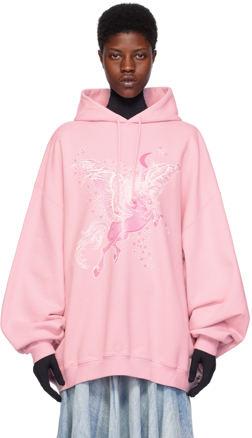 VETEMENTS Pink Flying Unicorn Hoodie Vetements
