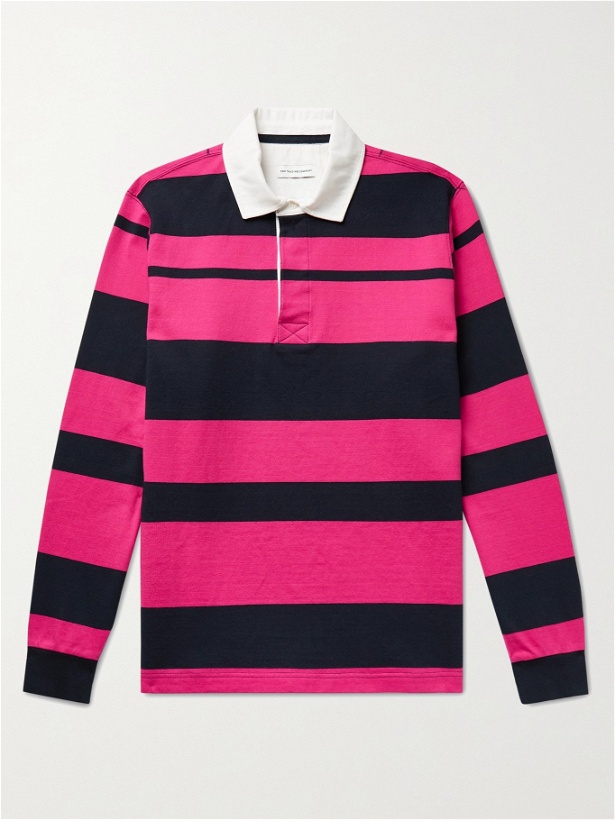 Photo: Pop Trading Company - Striped Cotton-Jersey Polo Shirt - Pink