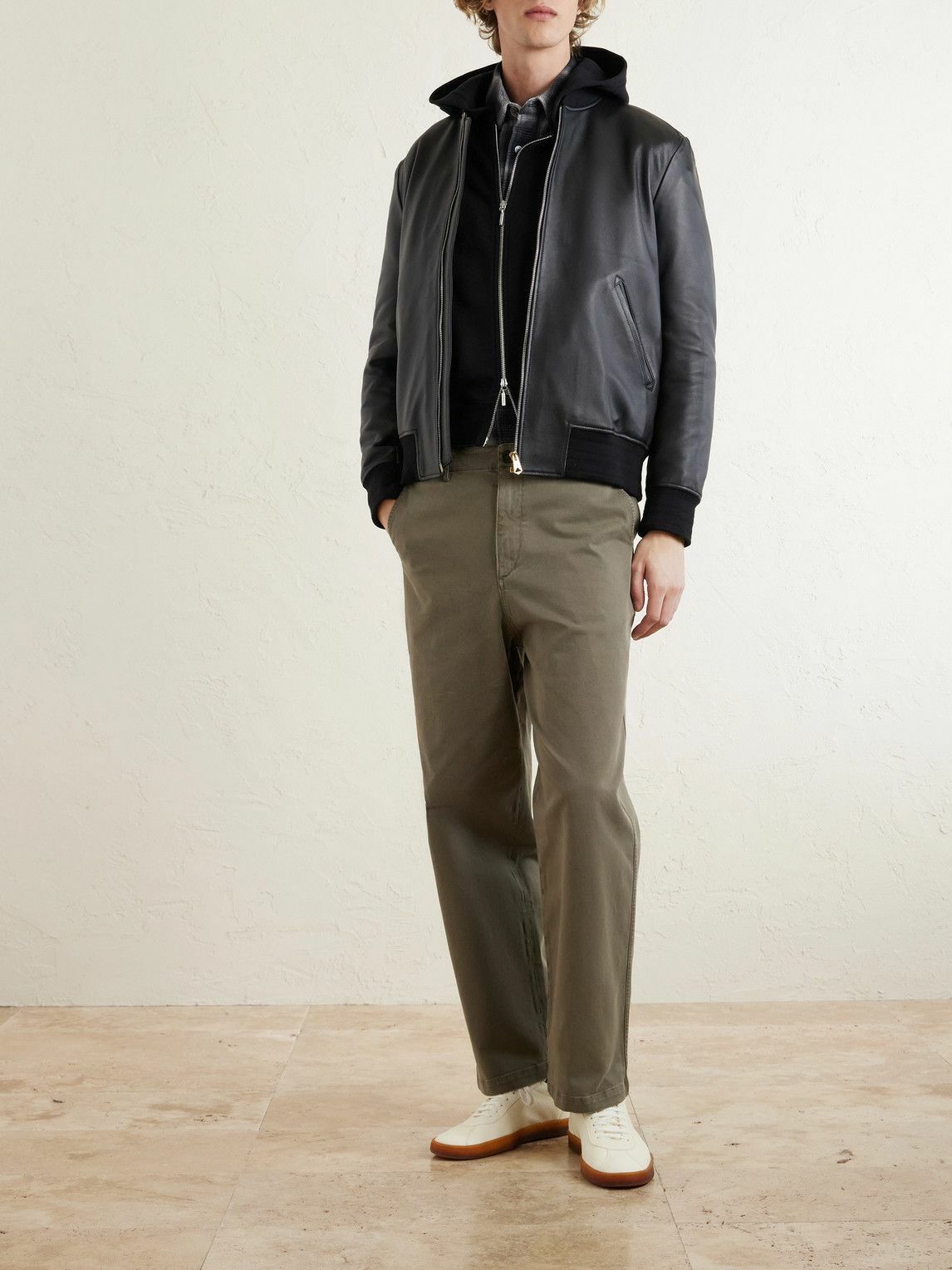 FRAME - Straight-Leg Cotton-Blend Twill Chinos - Green