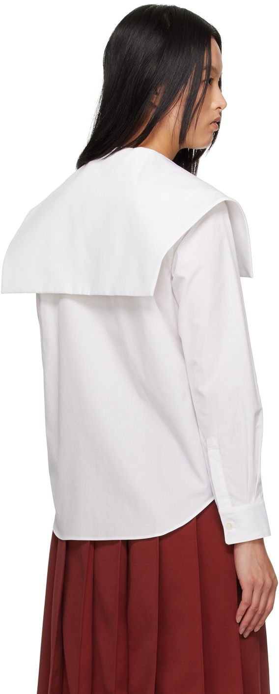 COMME des GARÇONS GIRL ホワイト半袖シャツ L　セーラー Comme des Garçons Girl White Sailor Collar Shirt Comme des Garcons