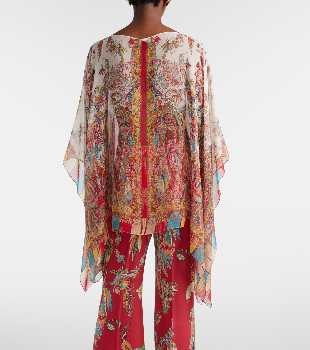 Etro Printed silk cape