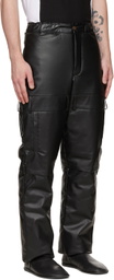 Bloke Black Paneled Faux Leather Pants