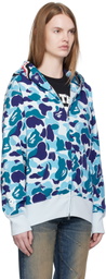 BAPE Blue ABC Camo Shark Full Zip Hoodie