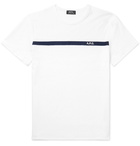 A.P.C. - Yukata Embroidered Terry-Trimmed Cotton-Jersey T-Shirt - White