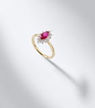 Yvonne Léon Pompadour 18kt gold ring with diamonds and ruby
