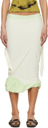 Ottolinger Green & Off-White Twisted Pencil Midi Skirt
