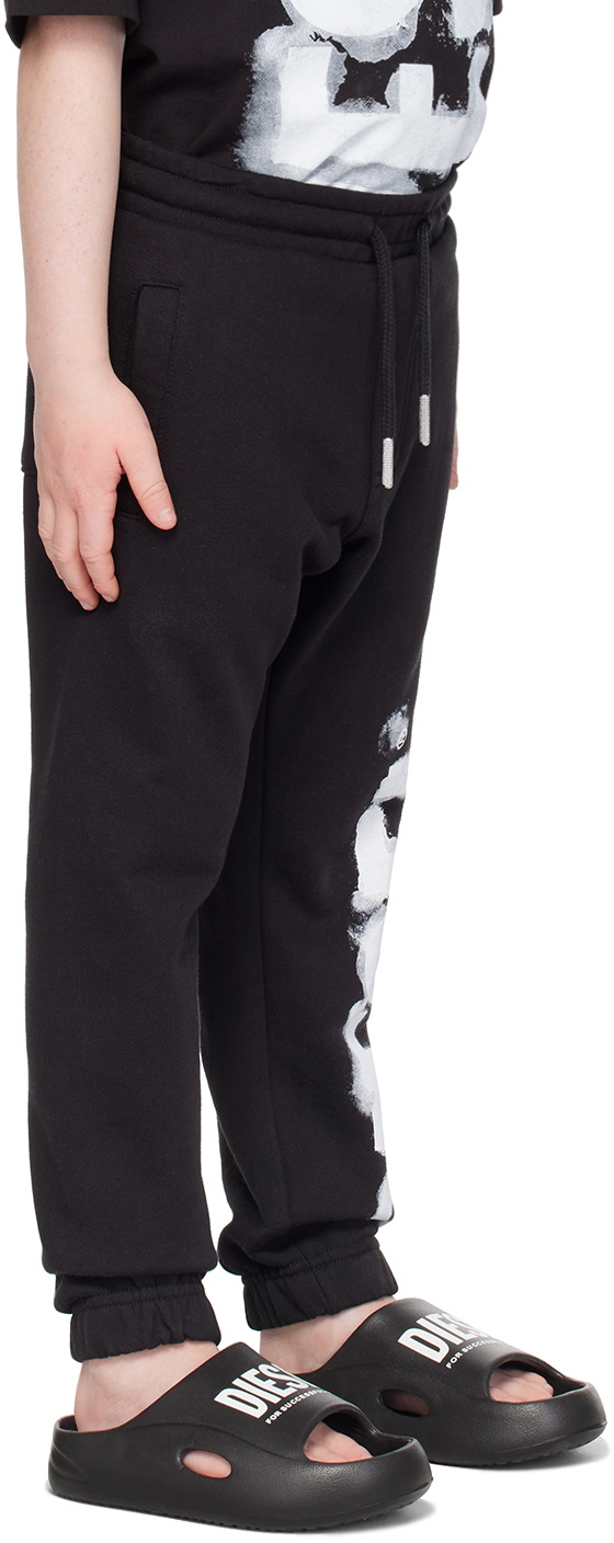 Diesel Kids Black Printed Sweatpants