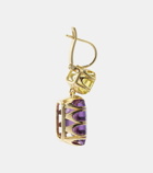 Ileana Makri Crown 18kt gold earrings with topaz and amethyst