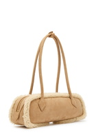 Alaïa Le Teckle Medium Shearling-trimmed Suede Shoulder bag - Camel - One Size