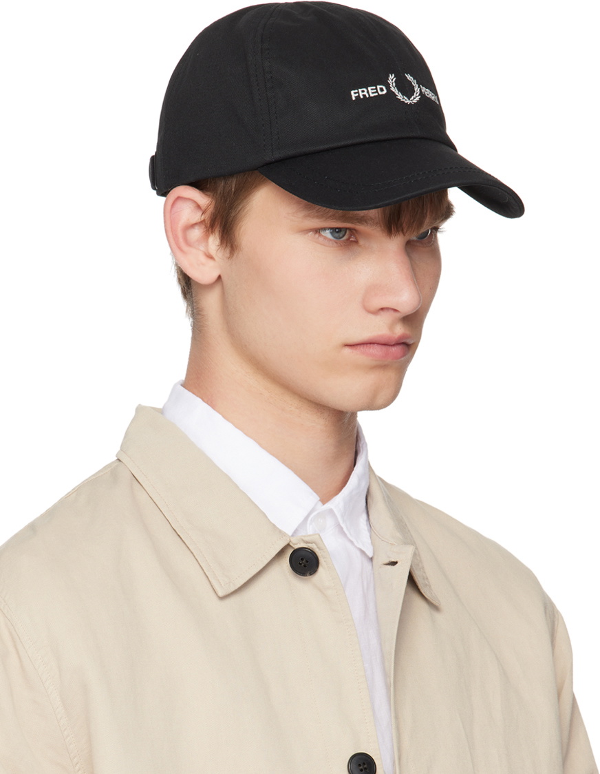 Fred Perry Black Graphic Branding Cap Fred Perry