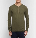Schiesser - Hanno Slub Cotton-Jersey Henley T-Shirt and Stretch Cotton-Blend Socks Set - Men - Army green