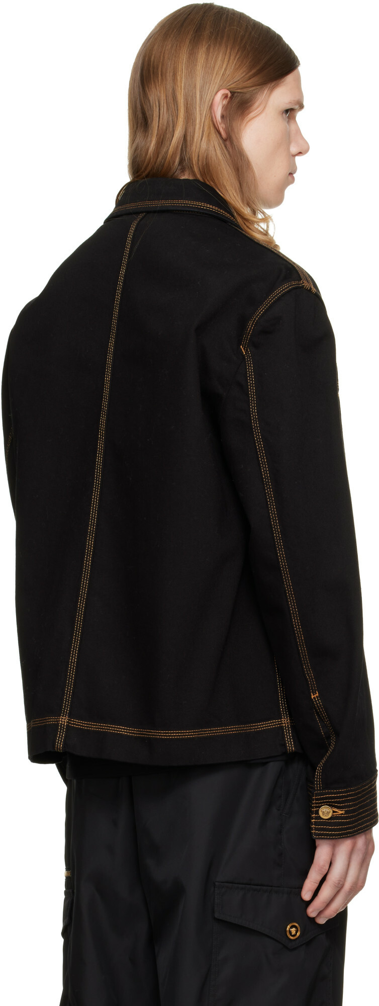 Versace Black Denim Blouson Jacket