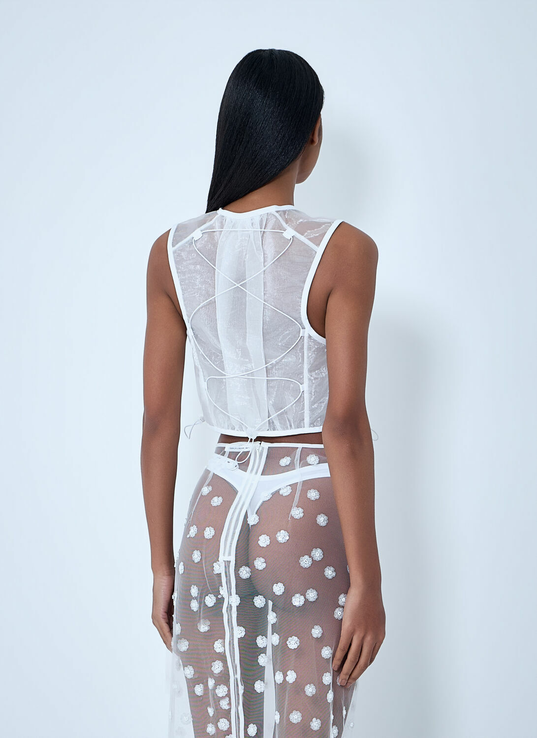 Cecilie Bahnsen Sheer Overlay Top