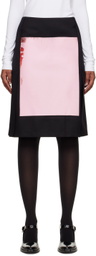 Raf Simons Black Paneled Midi Skirt